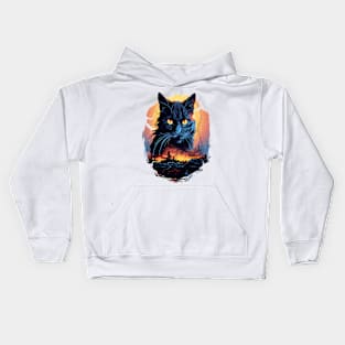 Feline FancyBlack Cat Lovers Mom Dad Unleash Your Inner Cat Lady with Black Cat Merch Kids Hoodie